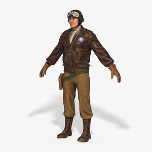 Real-Time Rigged AVG Pilot PBR