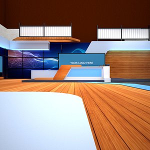 Virtual studio set 3D model