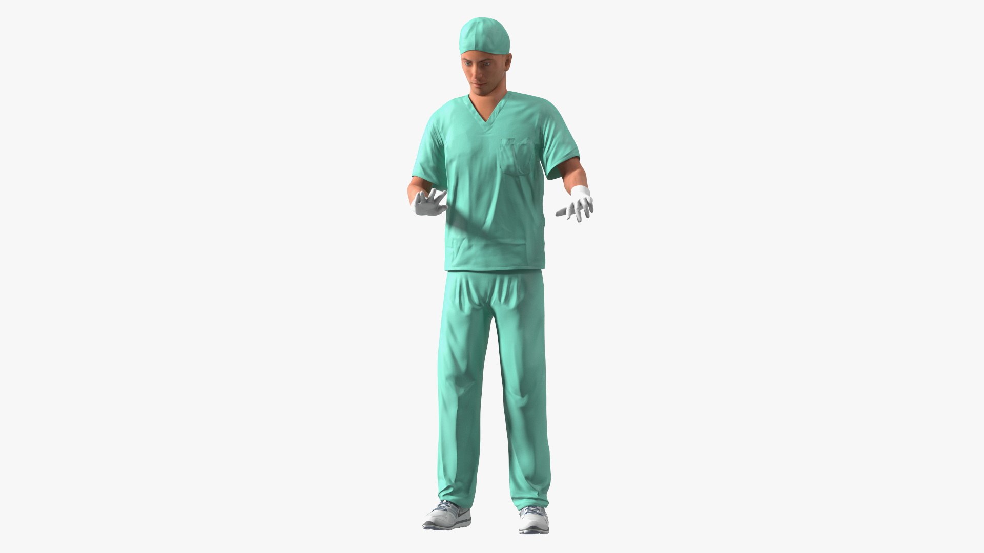 Male Doctor wearing Gloves Rigged 3D model preview