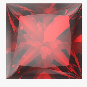 Princess Cut Ruby