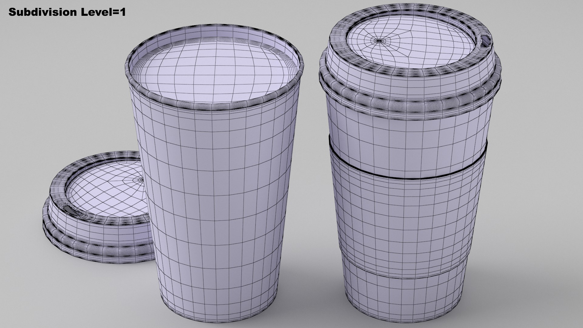 Coffee Paper Cup With Lid and Stopper 3D model - TurboSquid 2135372