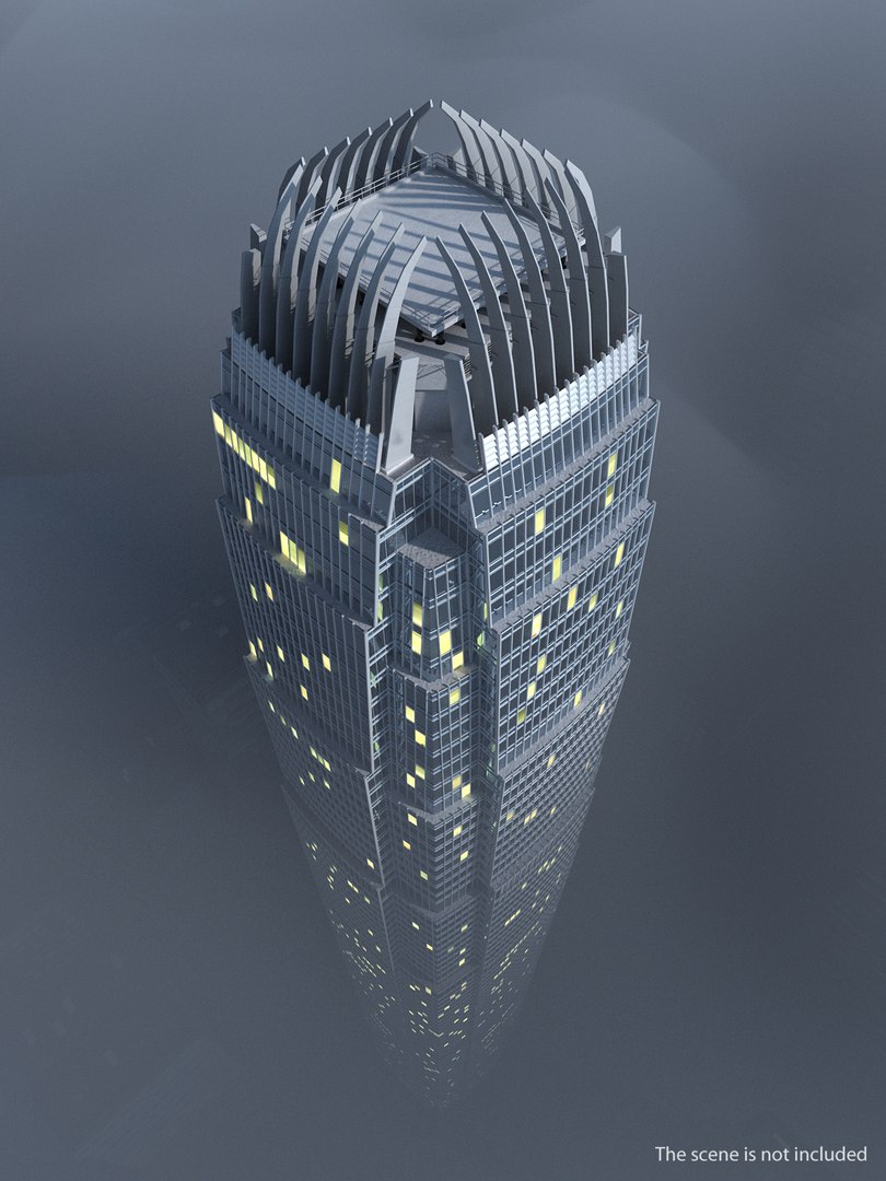 International Finance Centre Hong Kong Night 3D model preview