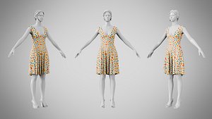 3D Dress 21 Retro Geometric Abstract model