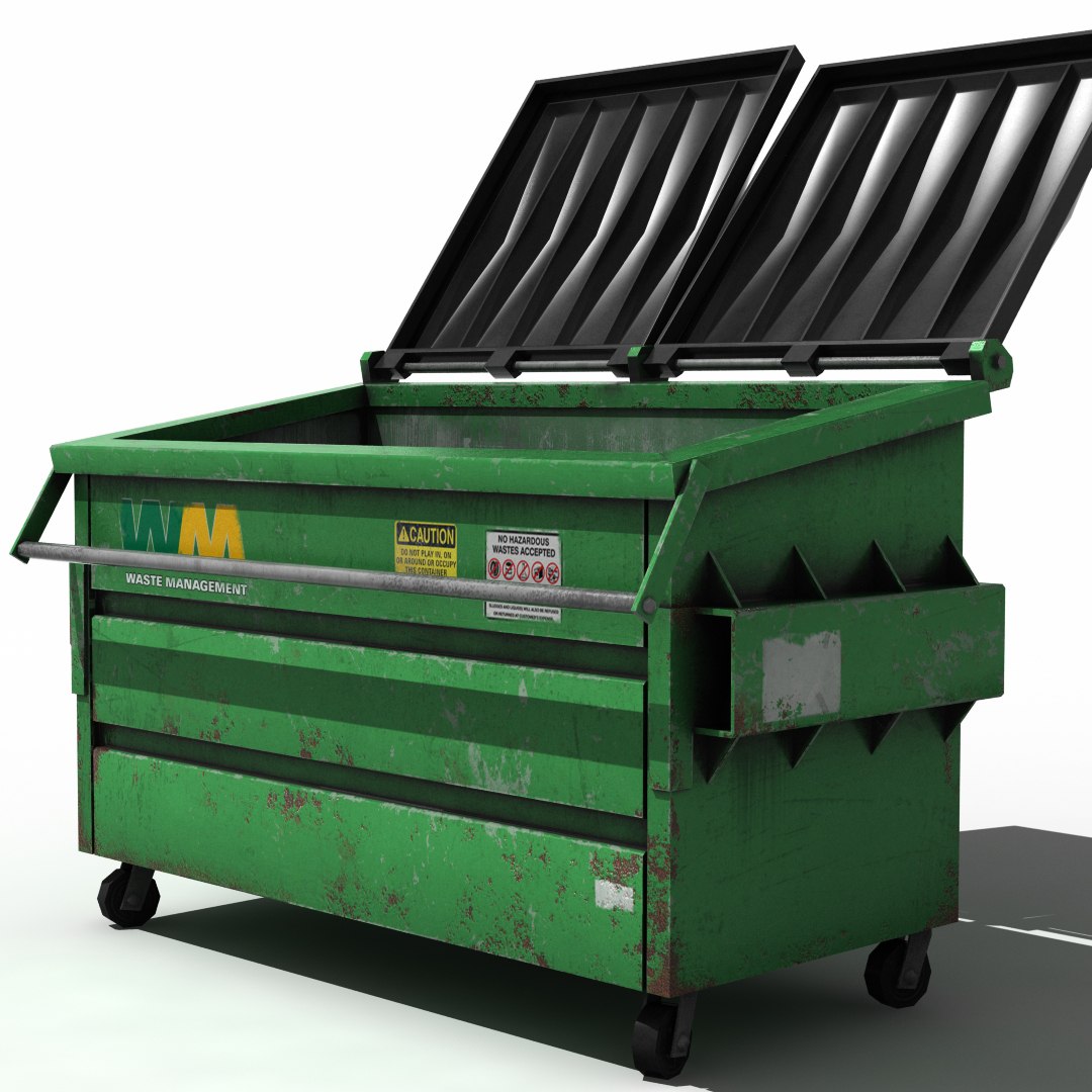 3d Large Trash Container