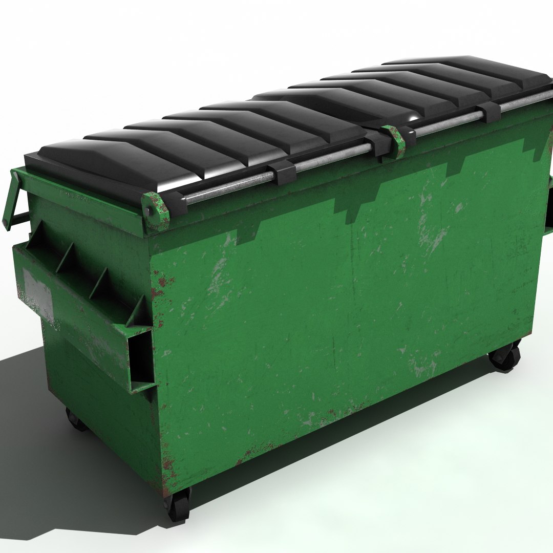 3d large trash container