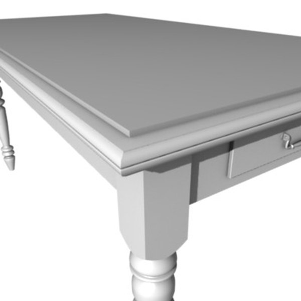country style table chairs 3d model