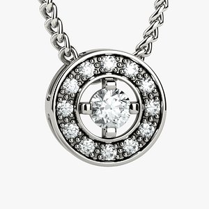 3D 3mm Diamond Gold Necklace