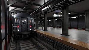 3D model KAWASAKI NYC Subway car R62 A 3D model