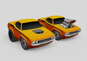 low poly generic cartoon car 3D model