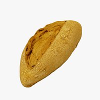 Rustic Sundried Tomato Bread - Extreme Definition 3D Scanned
