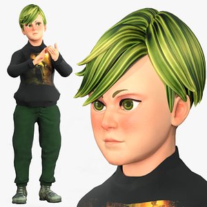 3D Cartoon 3D Rigged Young Boy-James Character Model