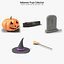 ハロウィン小道具コレクション - 5点セット（ジャック・オー・ランタン、棺桶、墓石、魔女）
