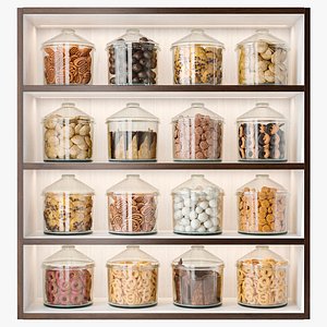 Shelf with cookies and sweets model