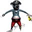 Pirate Rat Jack Sparrow Rigged