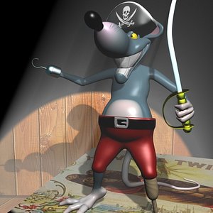 Pirate Rat Jack Sparrow Rigged