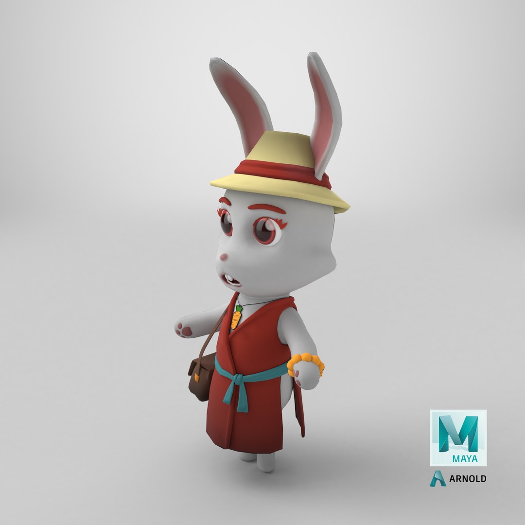 Mrs Rabbit Cartoon Character PBR model https://p.turbosquid.com/ts-thumb/T5/CBLdiu/Dt/stemcell_maya_arnold_render/png/1724402899/1920x1080/fit_q87/e12cb28efb979325f114d17ea5a1bc2a22b030a4/stemcell_maya_arnold_render.jpg