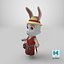 Mrs Rabbit Cartoon Character PBR