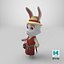 Mrs Rabbit Cartoon Character PBR