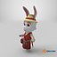 Mrs Rabbit Cartoon Character PBR