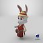 Mrs Rabbit Cartoon Character PBR