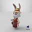 Mrs Rabbit Cartoon Character PBR