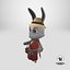 Mrs Rabbit Cartoon Character PBR