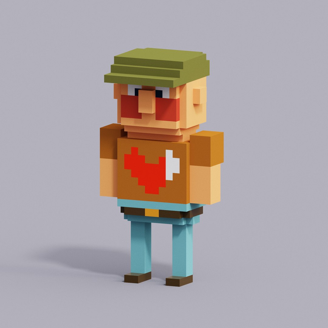 Free 3D Voxel Man - TurboSquid 1809157