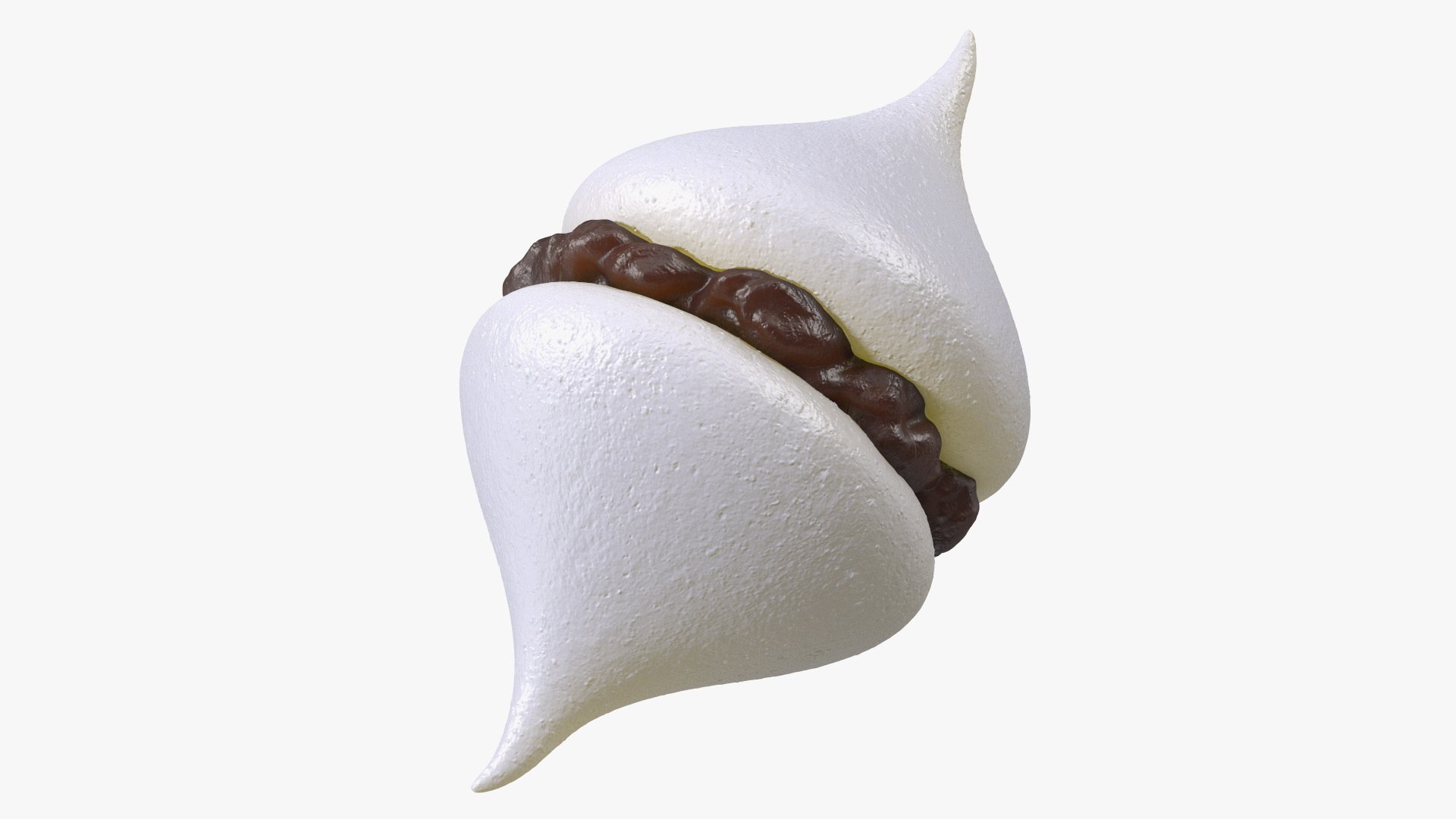Smooth Meringue White with Chocolate Filling 3D model preview