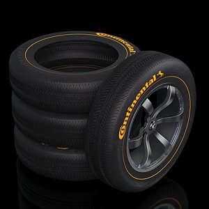 3D car wheel tire rim