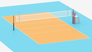 Cartoon Volleyball Court 3D model