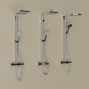 Modern Bathroom Shower Head Set   3 Shower Head 3D model