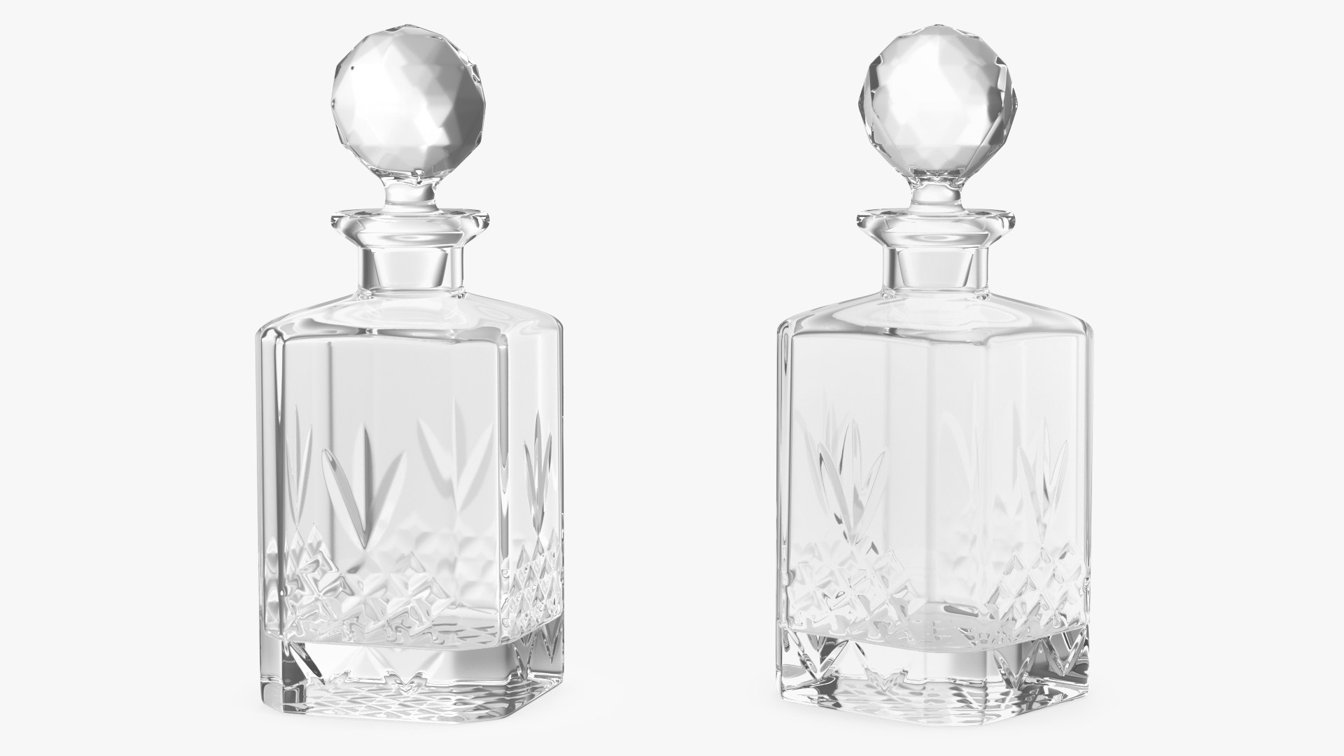 Square Crystal Decanter 3D model preview