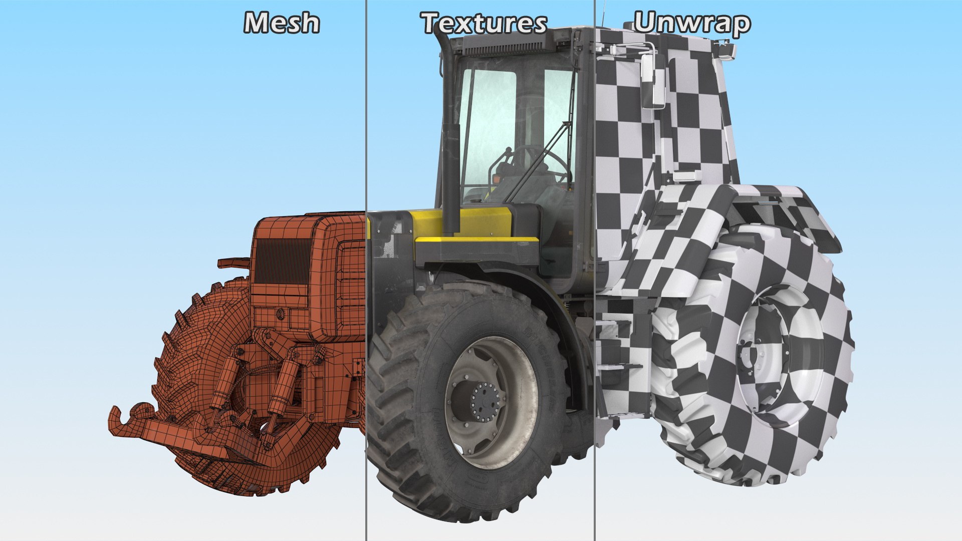 3D Wheel Tractor Dirty Rigged - TurboSquid 1891335