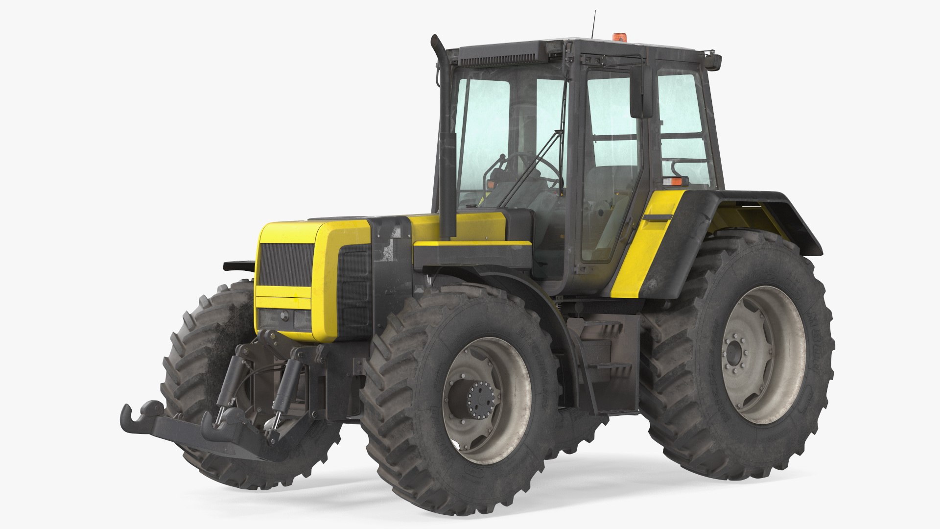 Wheel Tractor Dirty Rigged 3D model preview