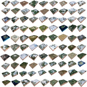 90 Terrain Mountains Collections 3D