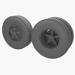 Old truck wheels No Texture