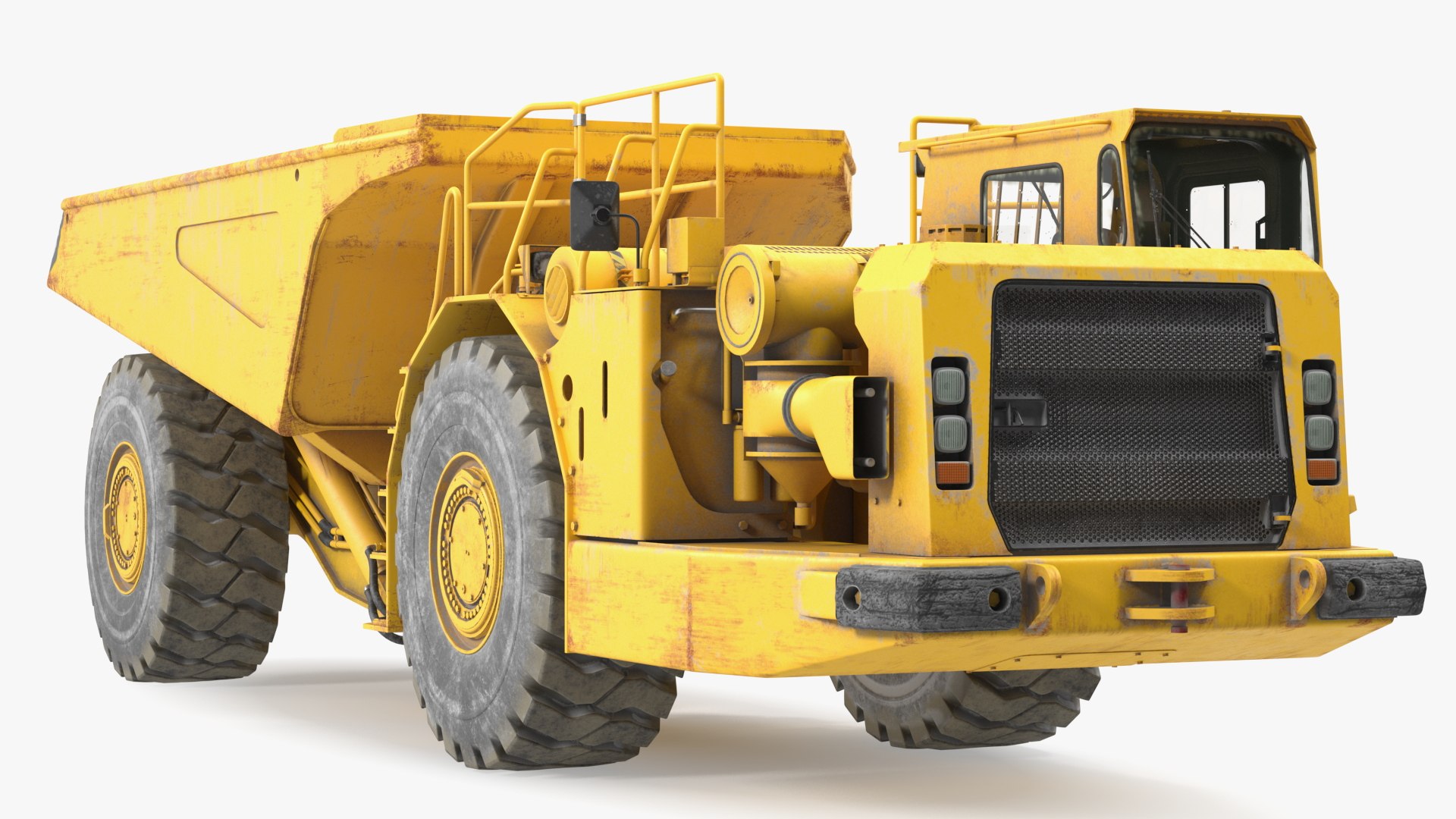 Underground Mining Truck Dirty Rigged 3D model preview