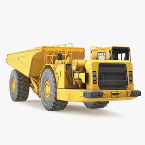 3D Underground Mining Truck Dirty Rigged