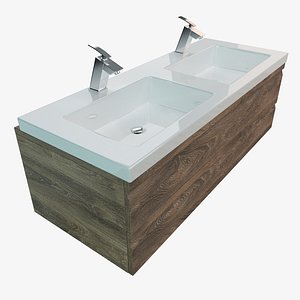 3D bathroom vanity washbasins model