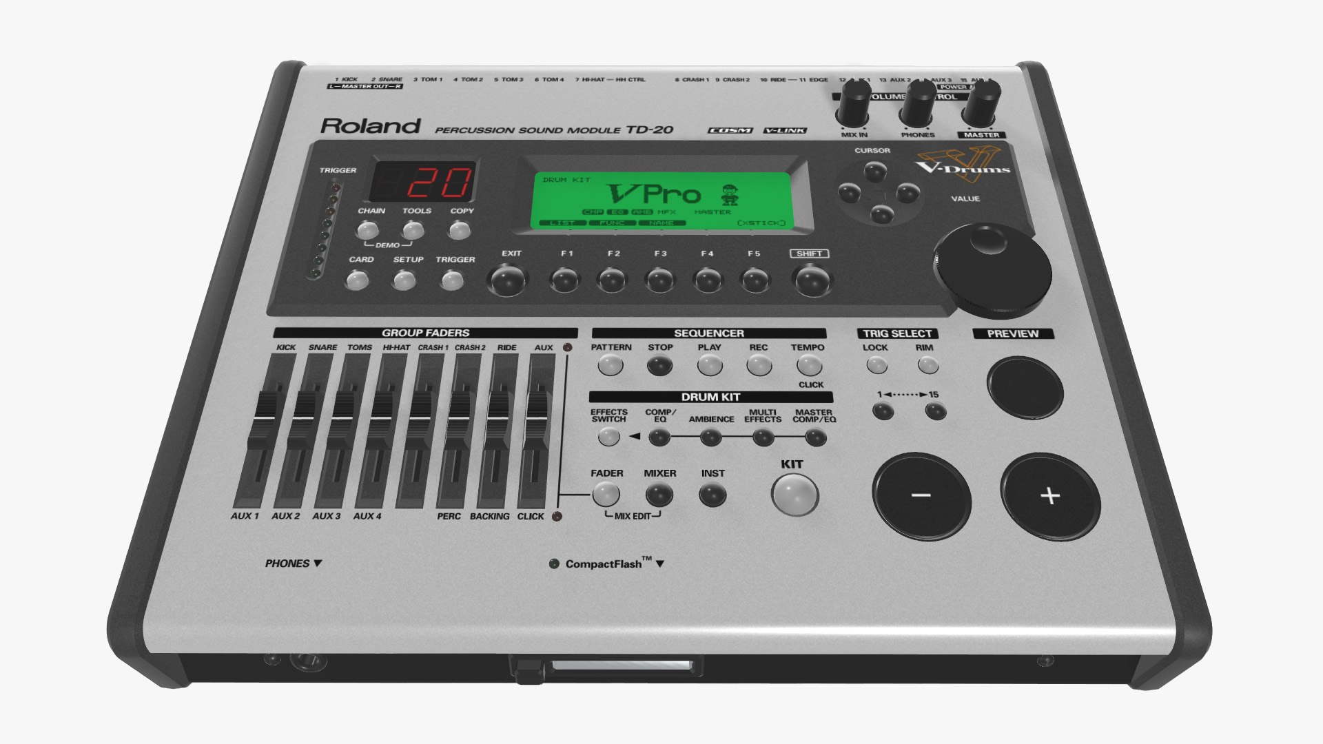 3D Roland TD20 Percussion Module - Drum Machine Model - TurboSquid 2260090