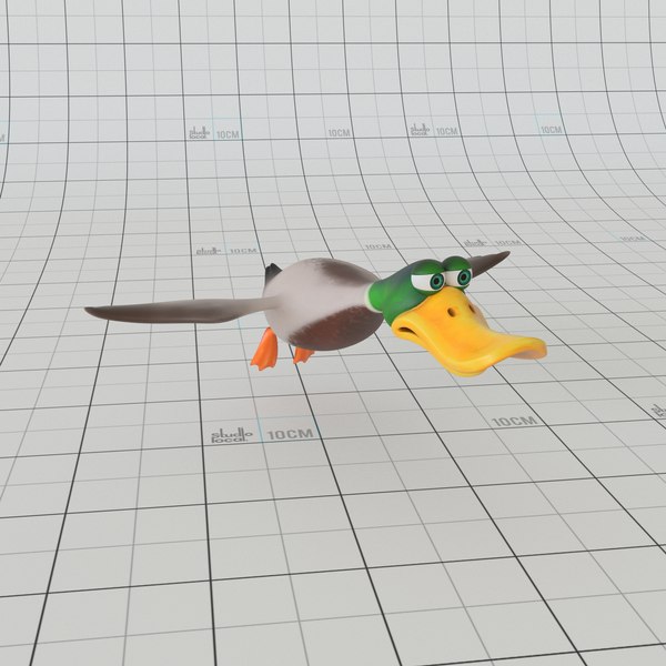 cartoon duck rig 3D model