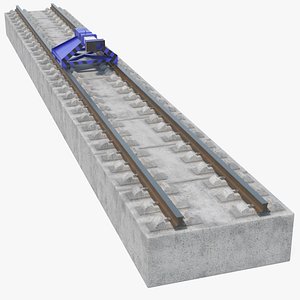 3D Blue Rail Bumper with Friction Brake model