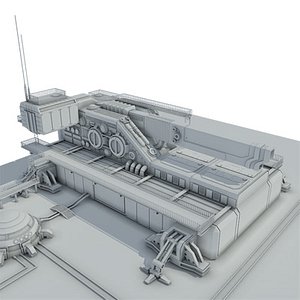 3d sci-fi heavy cannon gun