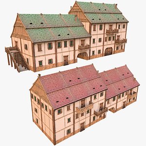 Medieval European Brick House model