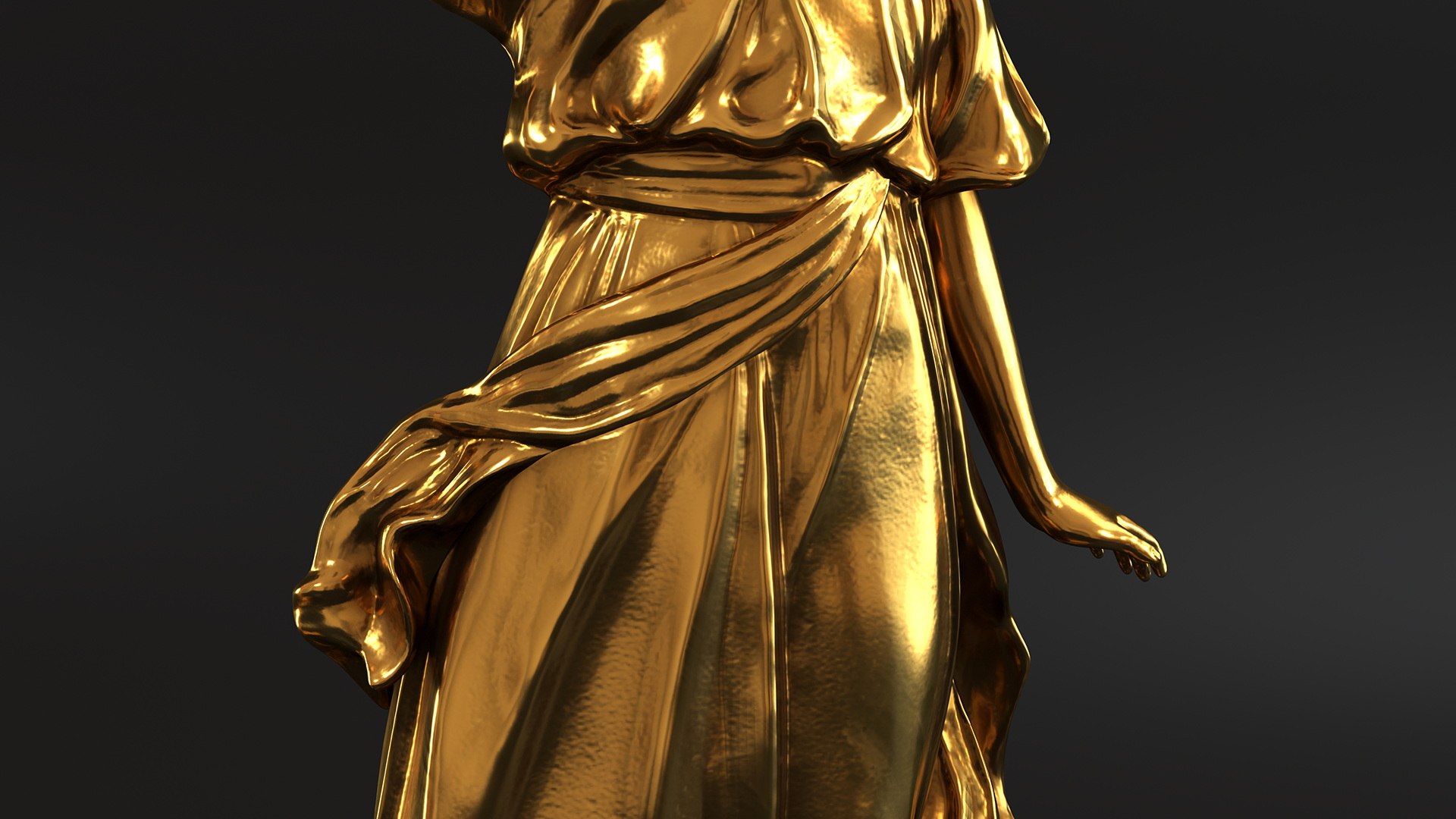 3D Fantasy Gold Angel Statue model - TurboSquid 2028419