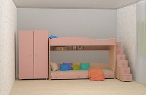 3D bedroom set furniture model