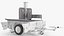 Outdoor Cooking Trailer Open White 3D model