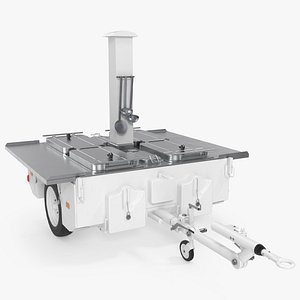 Outdoor Cooking Trailer Open White