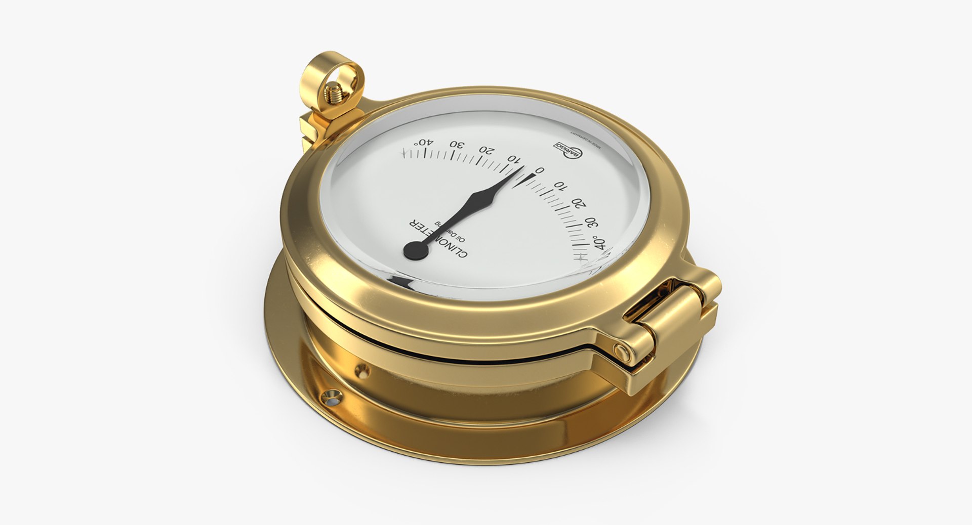 Brass Ship Clinometer 3D Model 3D model preview