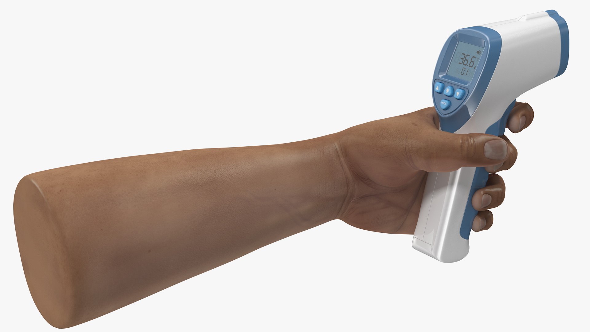 Infrared Forehead Thermometer in Hand Rigged for Maya 3D model preview